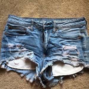 High Rise Denim Shorts